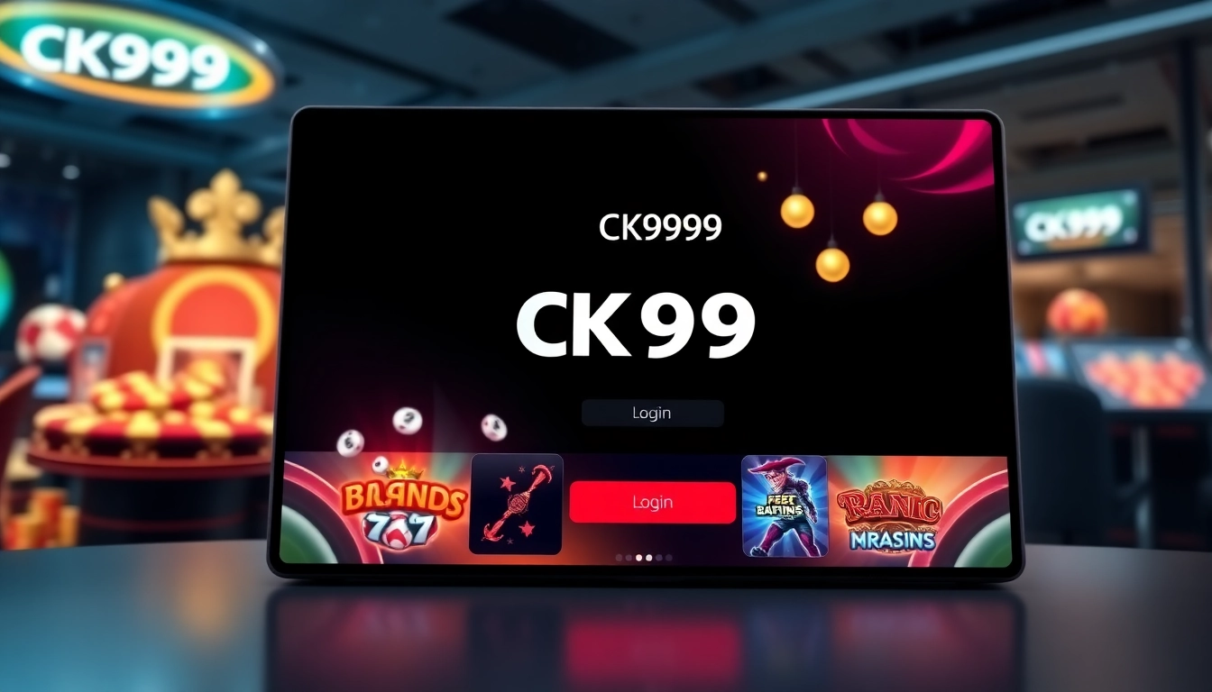 Secure ck999 login webpage with easy access to casino games and sports betting features for users seeking quick sign-in.