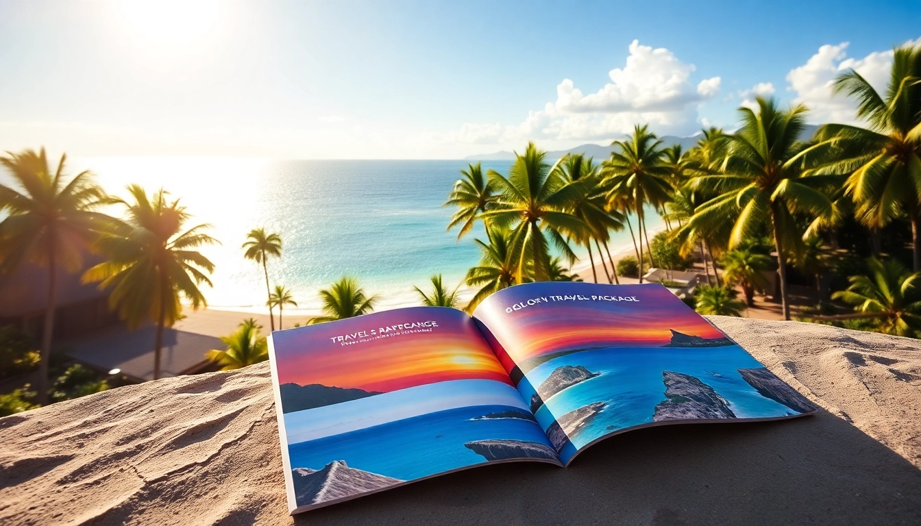 Assorted travel packages showcasing Lombok's scenic beaches and mountains, enticing tourists to explore Indonesia.